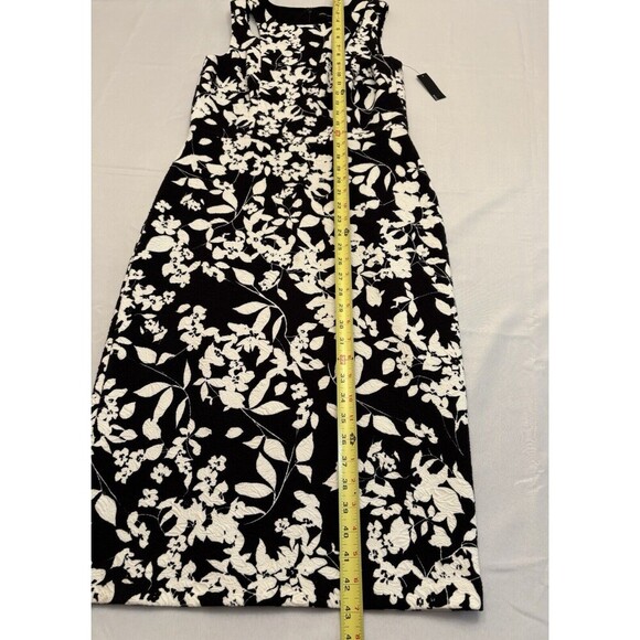 MAGGY LONDON Sheath Dress Size 8 Black White Floral Knee Length Sleeveless NWT - Picture 15 of 16